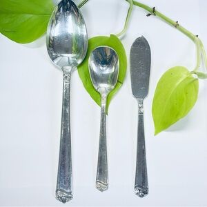 Holmes & Edwards “Bright Future”Serving Utensil Set Sugar,Butter & Serving Spoon